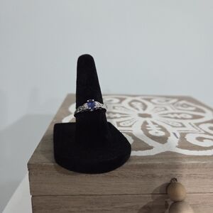 Elegant Silver and Blue Women's Ring